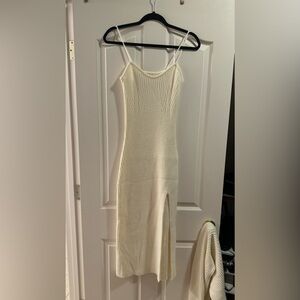 Cider Dress White w/ Sweater Shoulder Top